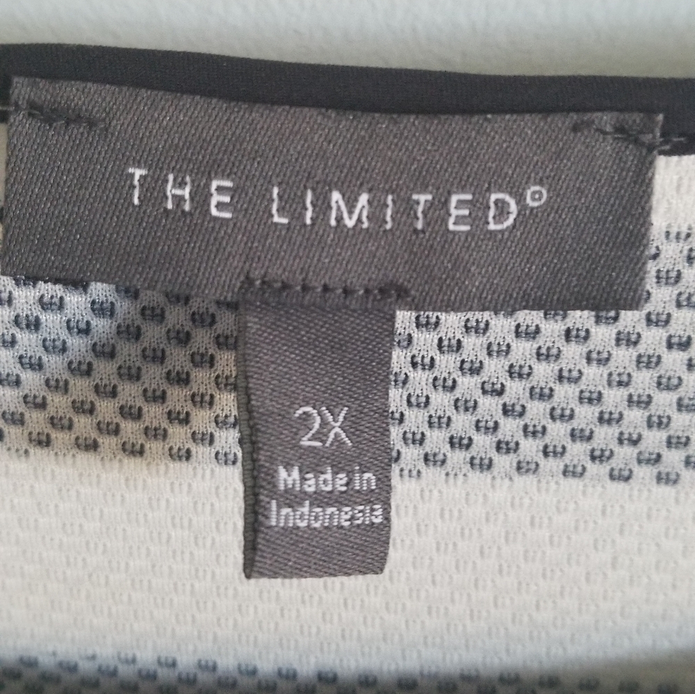 The Limited navy white stripe dress tie sleeves plus size 2X - Picture 2 of 5